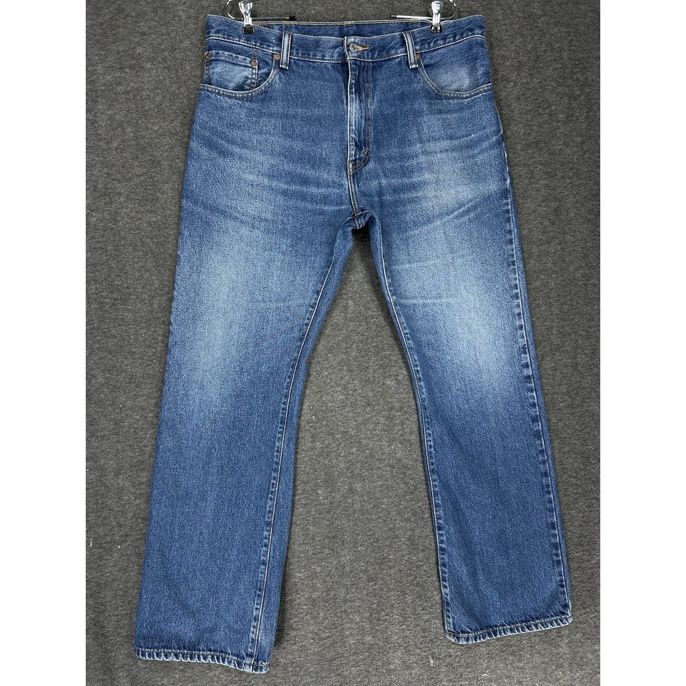 Levis 517 Bootcut Jeans Mens 38x32 Blue Denim Medium Wash Denim Faded whiskering